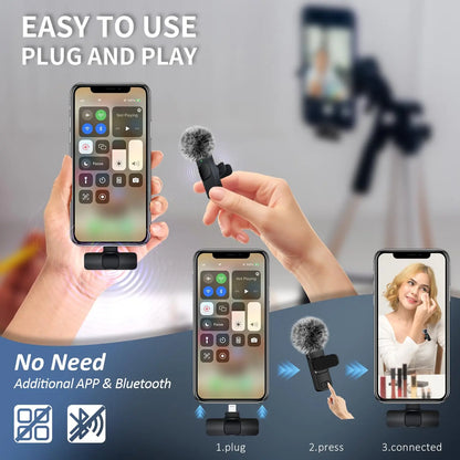 Wireless Lavalier Microphone Set – Crystal Clear Sound for iPhone, Android & iPad - EVERESTVAULT