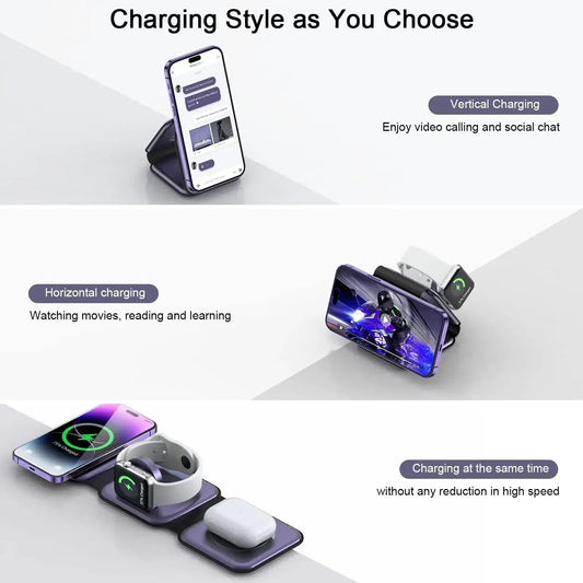 EverestVault™ 3-in-1 Magnetic Wireless Charging Dock - EVERESTVAULT