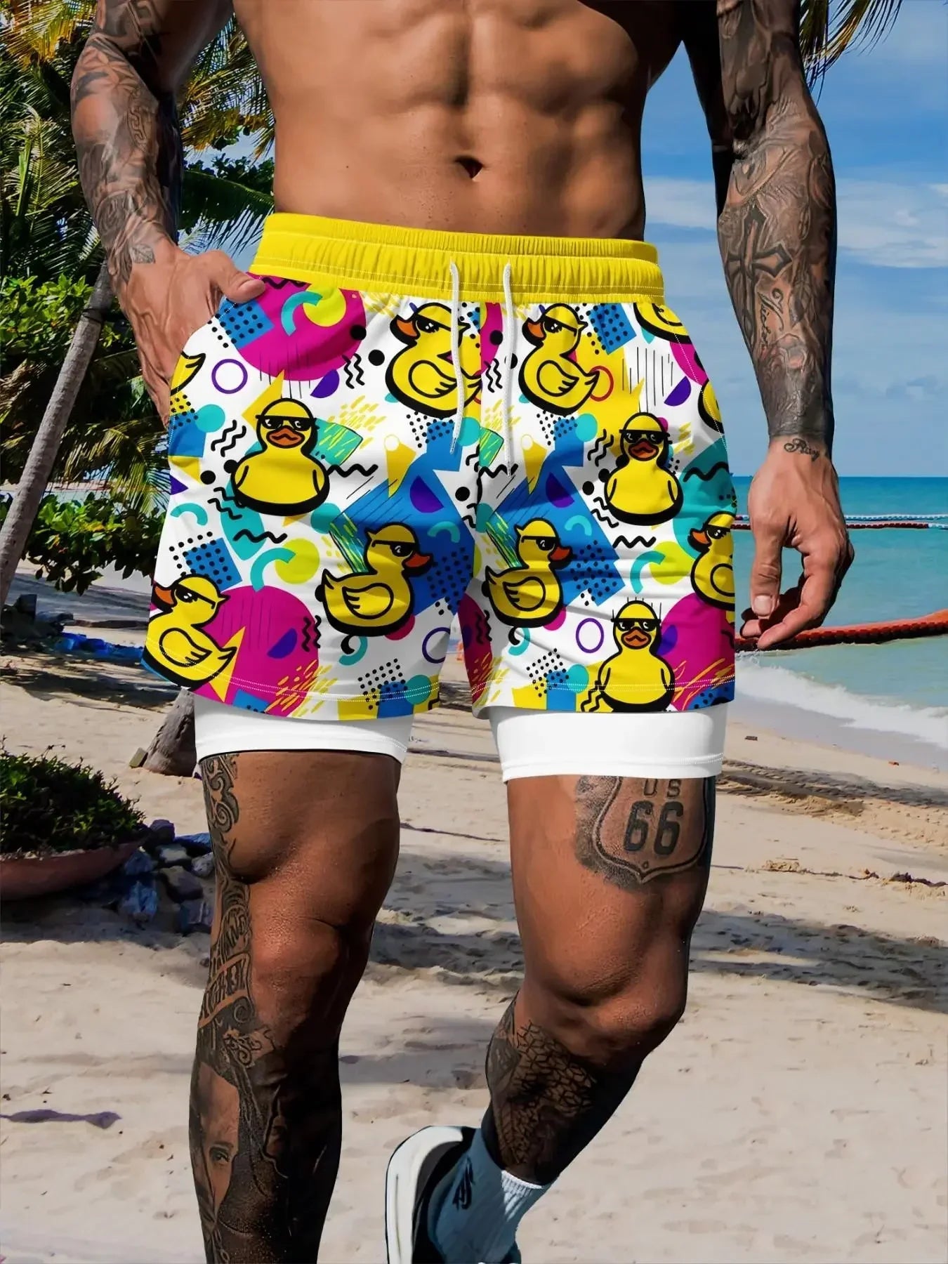 EverestVolt™ Vintage Duck Quick-Dry Swim Shorts - EVERESTVAULT