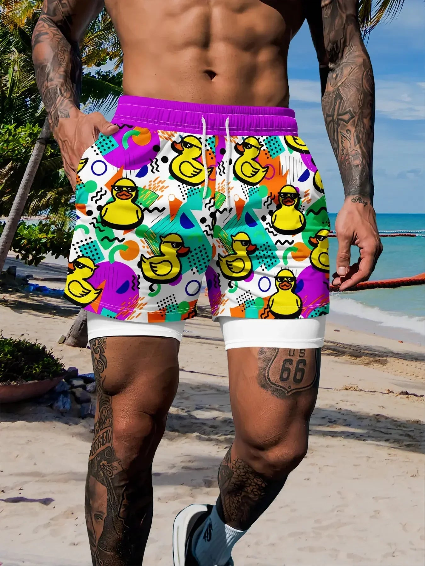 EverestVolt™ Vintage Duck Quick-Dry Swim Shorts - EVERESTVAULT