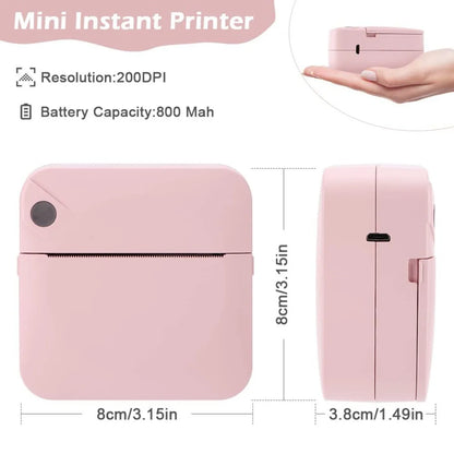 Portable Mini Sticker Printer – Inkless Bluetooth Thermal, Pocket Size