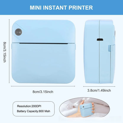 Portable Mini Sticker Printer – Inkless Bluetooth Thermal, Pocket Size