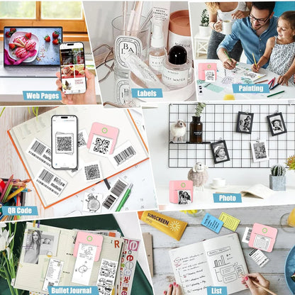 Portable Mini Sticker Printer – Inkless Bluetooth Thermal, Pocket Size
