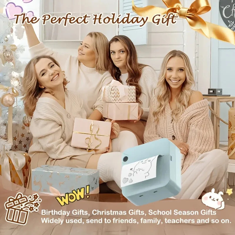 Portable Mini Sticker Printer – Inkless Bluetooth Thermal, Pocket Size
