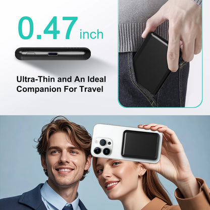 Magnetic Wireless Power Bank 5000mAh – 20W Fast Charge, USB-C
