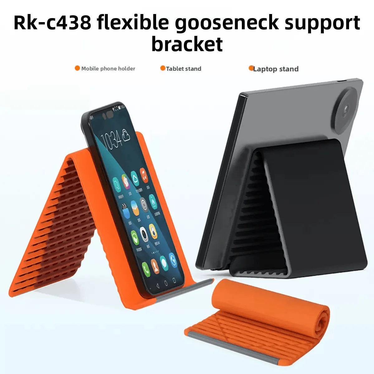 Foldable Silicone Phone & Tablet Stand – Non-Slip, Portable (2-Pack)