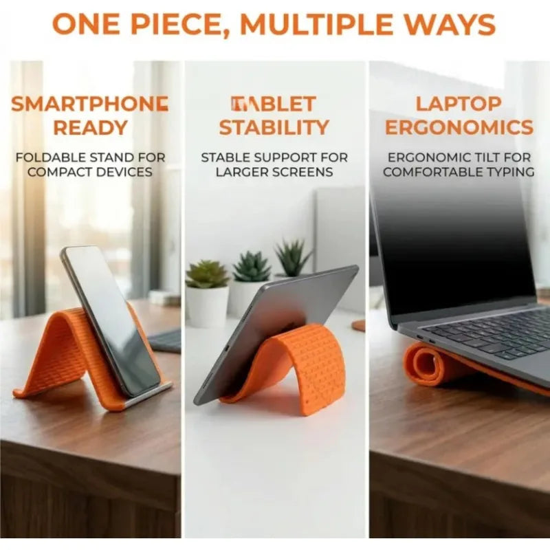 Foldable Silicone Phone & Tablet Stand – Non-Slip, Portable (2-Pack)