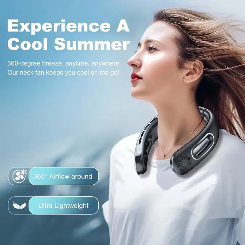 Wearable Neck Fan – USB Rechargeable, Bladeless, 16H Battery