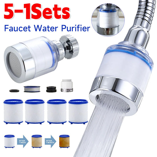 Faucet Water Filter – Removes Chlorine & Heavy Metals (1–5 Set)