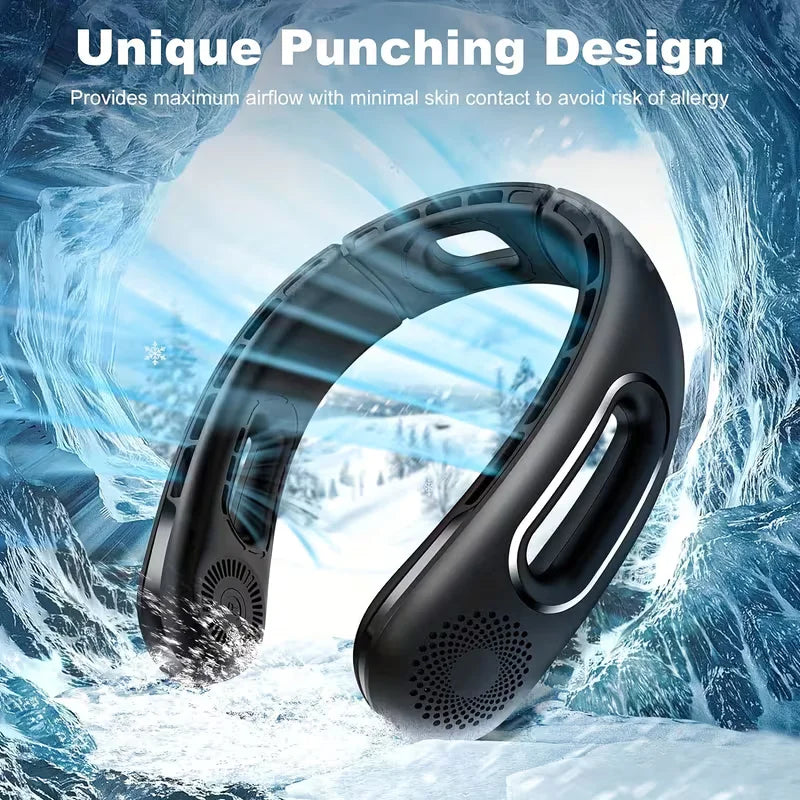 Wearable Neck Fan – USB Rechargeable, Bladeless, 16H Battery
