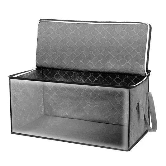 Large Capacity Clothes Storage Bag Non-Woven Foldable Quilt Storage Bag with Lids Zipper Wardrobe Clothing Organizer Sorting Box - EVERESTVAULT