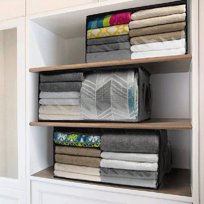Large Capacity Clothes Storage Bag Non-Woven Foldable Quilt Storage Bag with Lids Zipper Wardrobe Clothing Organizer Sorting Box - EVERESTVAULT