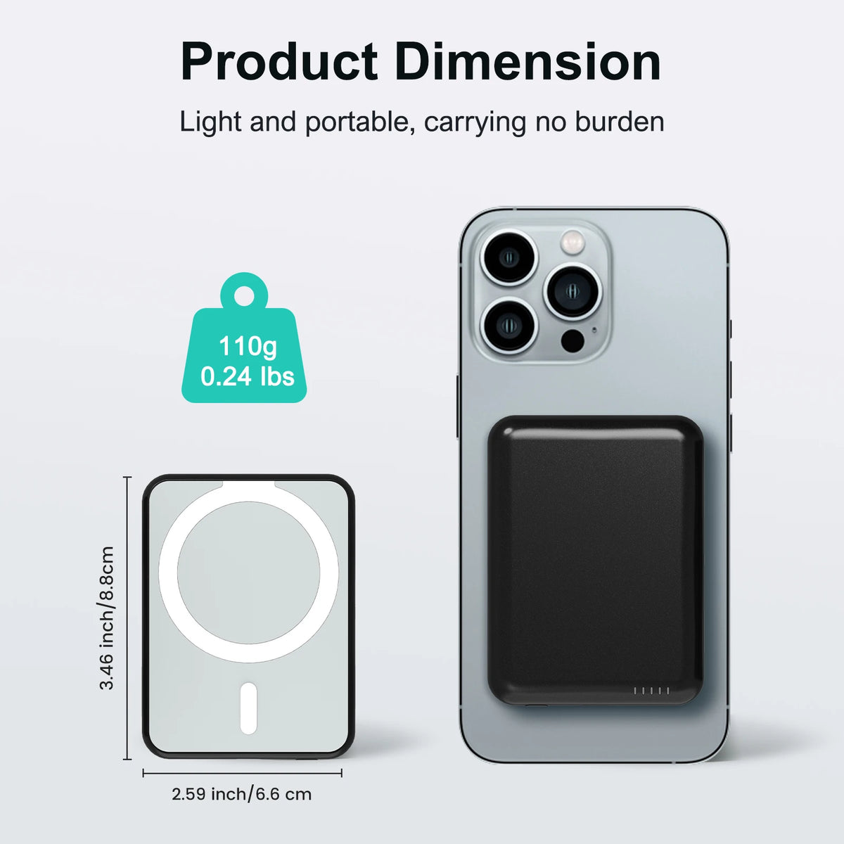 Magnetic Wireless Power Bank 5000mAh – 20W Fast Charge, USB-C