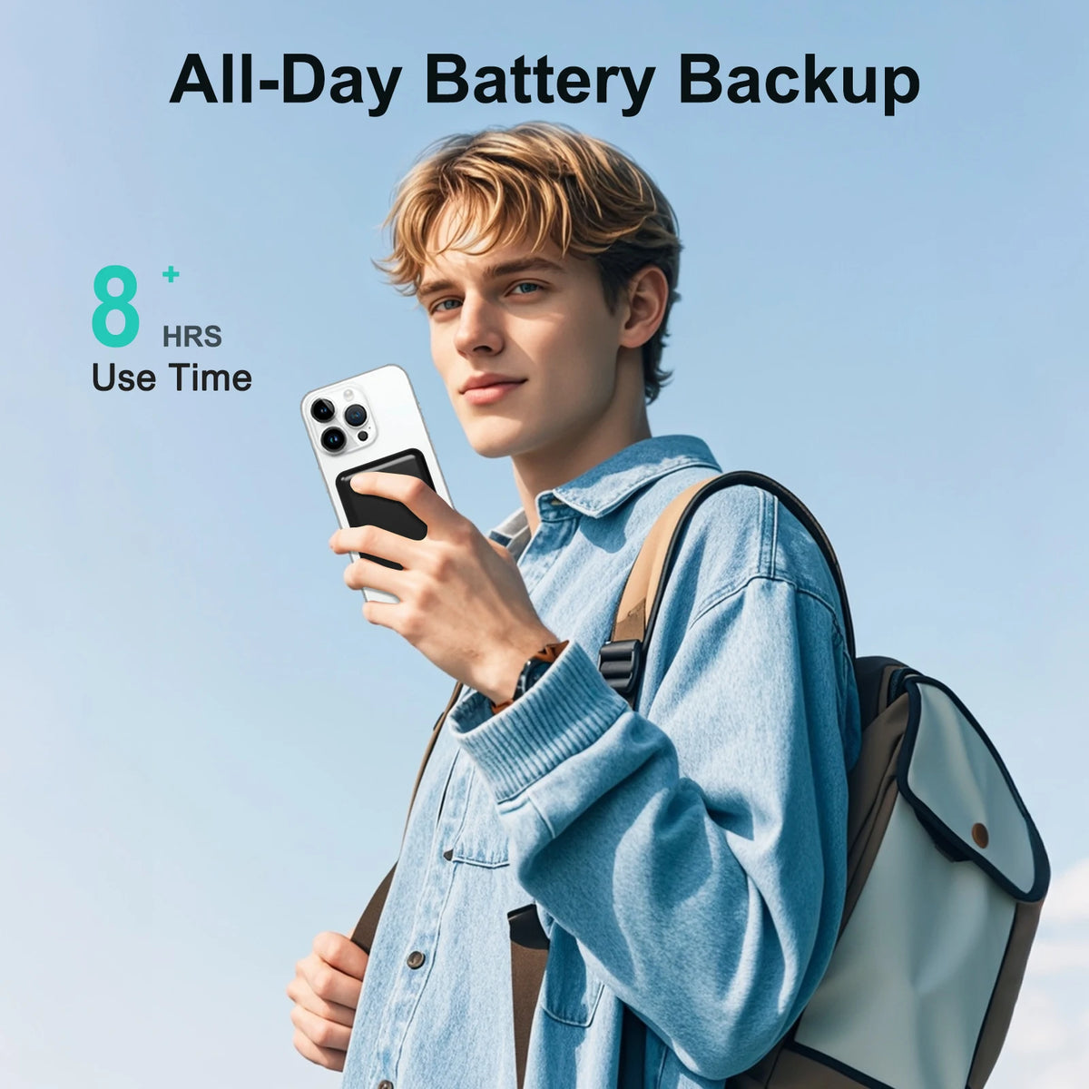 Magnetic Wireless Power Bank 5000mAh – 20W Fast Charge, USB-C