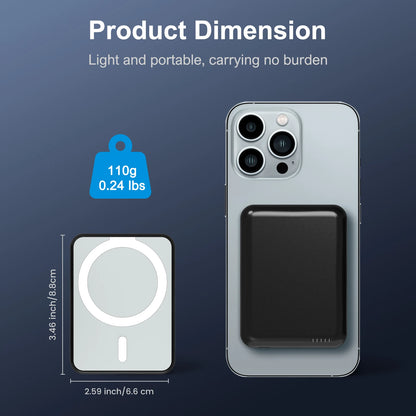 Magnetic Wireless Power Bank 5000mAh – 20W Fast Charge, USB-C