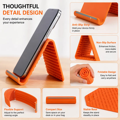 Foldable Silicone Phone & Tablet Stand – Non-Slip, Portable (2-Pack)