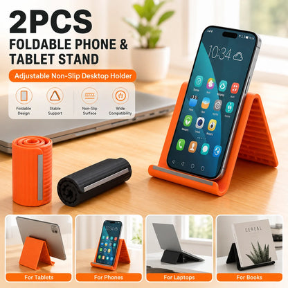 Foldable Silicone Phone & Tablet Stand – Non-Slip, Portable (2-Pack)
