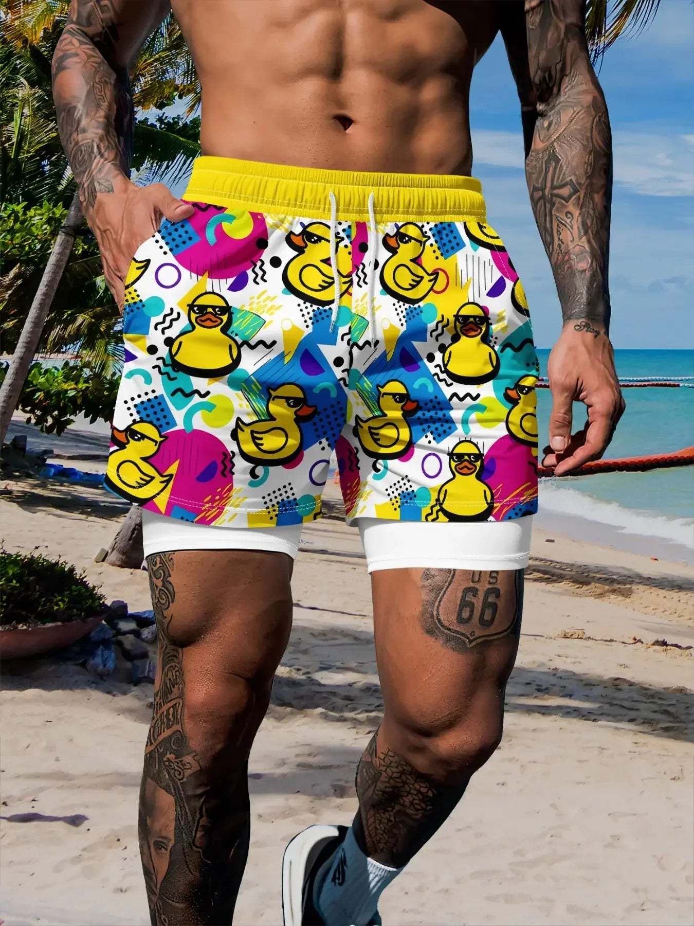 EverestVolt™ Vintage Duck Quick-Dry Swim Shorts - EVERESTVAULT