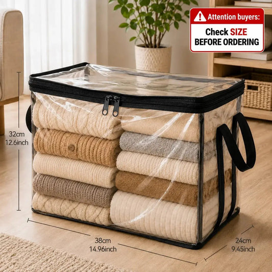 Large Clear Storage Box with Hinged Lid – Heavy-Duty Home & Moving Organizer - EVERESTVAULT