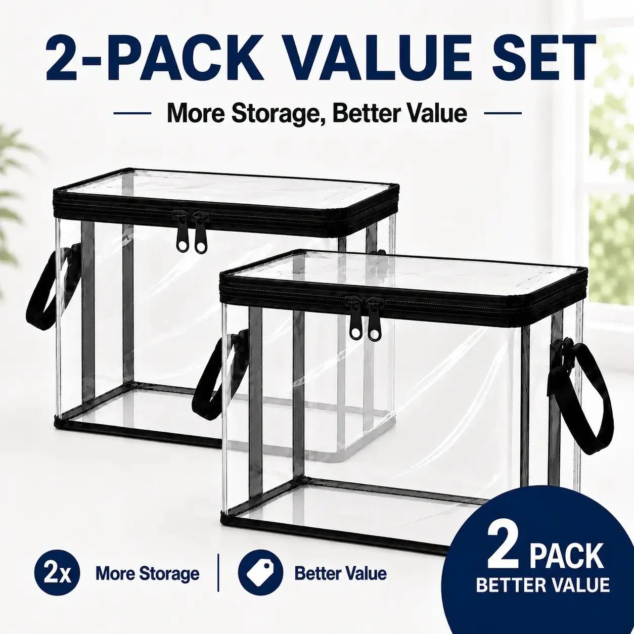 Large Clear Storage Box with Hinged Lid – Heavy-Duty Home & Moving Organizer - EVERESTVAULT