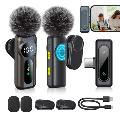 Wireless Lavalier Microphone Set – Crystal Clear Sound for iPhone, Android & iPad - EVERESTVAULT