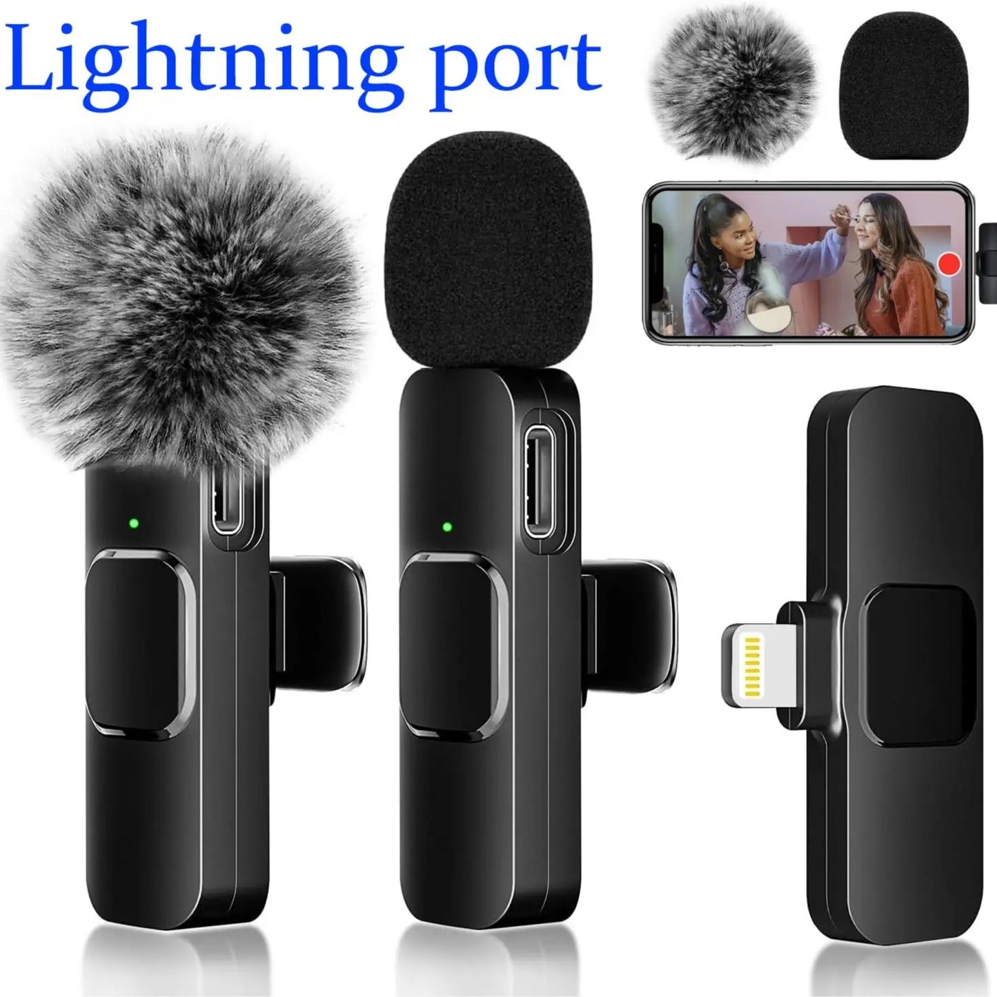 Wireless Lavalier Microphone Set – Crystal Clear Sound for iPhone, Android & iPad - EVERESTVAULT