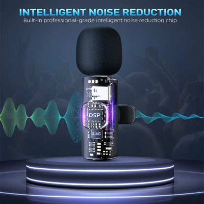 Wireless Lavalier Microphone Set – Crystal Clear Sound for iPhone, Android & iPad - EVERESTVAULT
